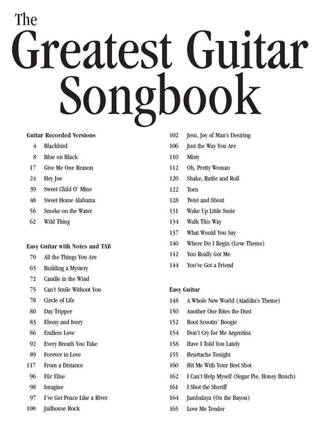 The Greatest Guitar Songbook (Guitar Collection TAB) - Musik-Ebert Gmbh