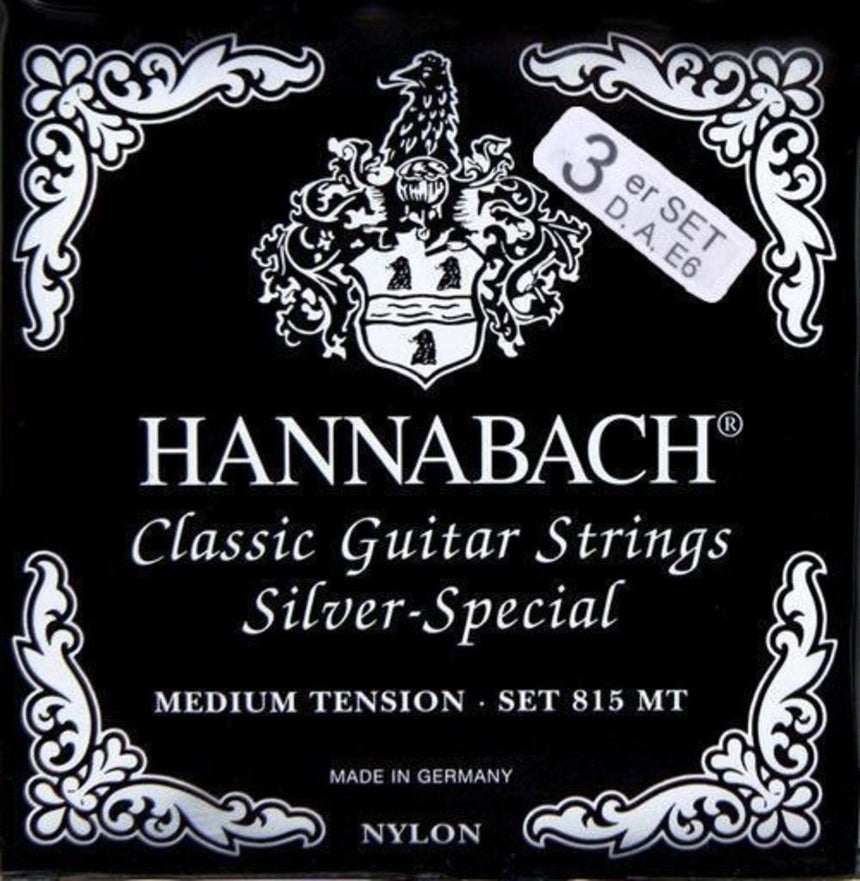 Hannabach Silver Special 3er Set D4 A5 E6 Classic Gitarre Nylon 815 - Musik-Ebert Gmbh
