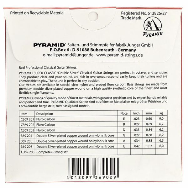 PYRAMID Super Classic Carbon "Double Silver" - Musik-Ebert Gmbh