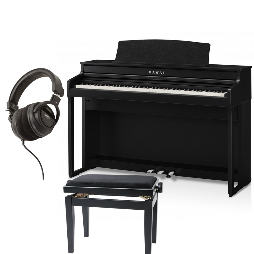 Kawai CA-401 Schwarz Matt Bundle mit Bank und Kopfhörer - Musik-Ebert Gmbh
