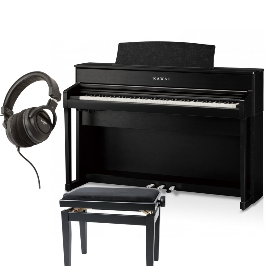 Kawai CA-701 Schwarz Matt Bundle mit Bank und Kopfhörer - Musik-Ebert Gmbh
