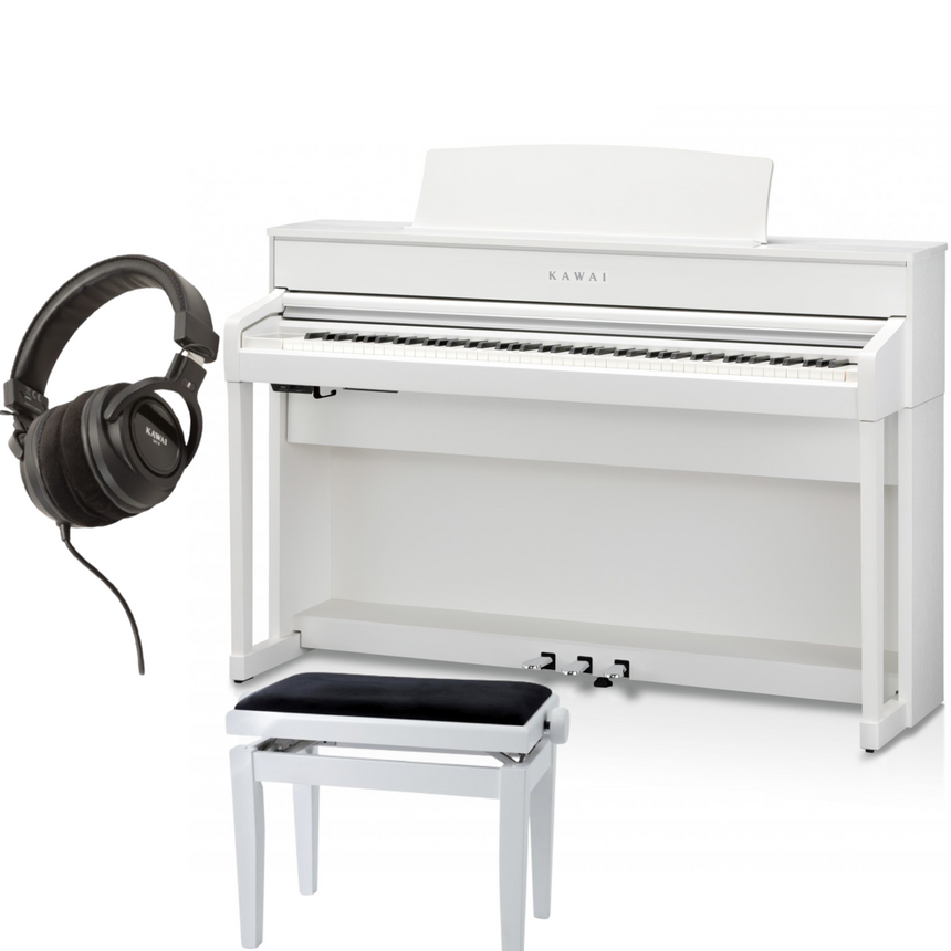 Kawai CA-701 Weiß Matt Bundle mit Bank und Kopfhörer - Musik-Ebert Gmbh