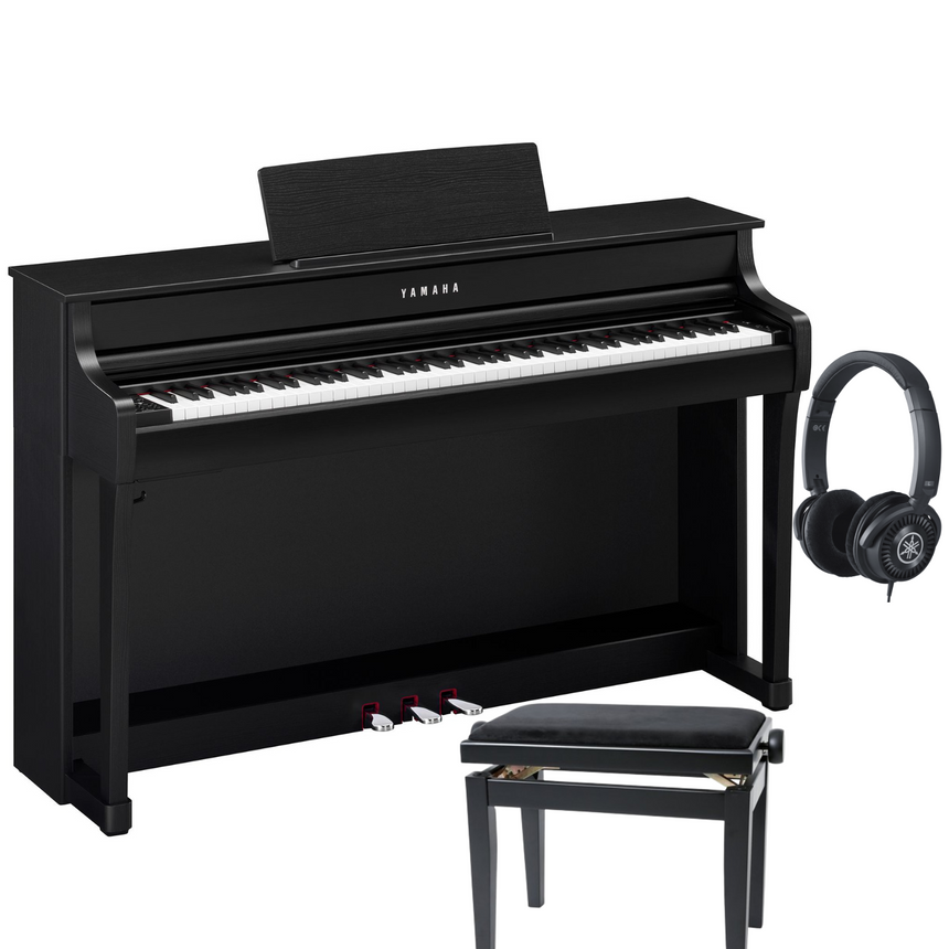 Yamaha CLP 835 Schwarz Matt Bundle mit Bank und Kopfhörer - Musik-Ebert Gmbh