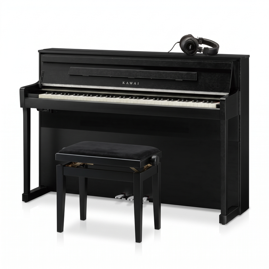 Kawai CA-901 Schwarz Matt Bundle mit Bank und Kopfhörer – bundle-hero