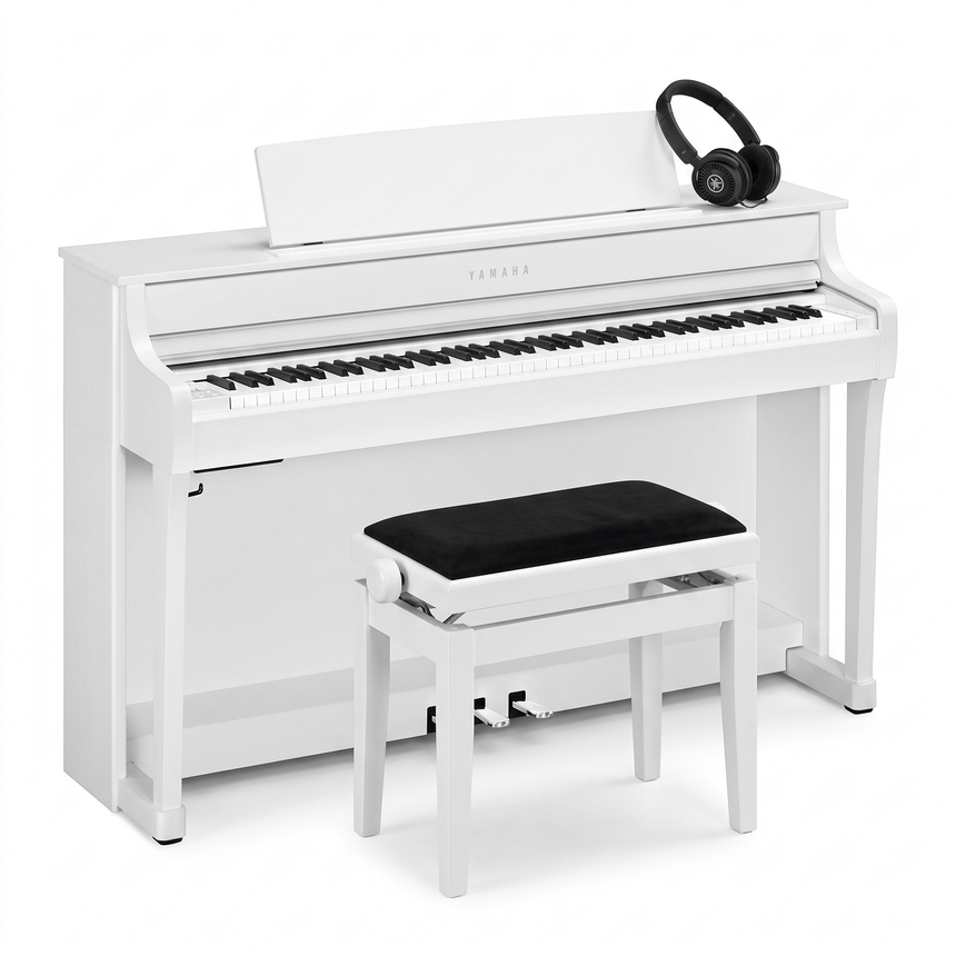 Yamaha CLP 845 Weiß Matt Bundle mit Bank und Kopfhörer – bundle-hero