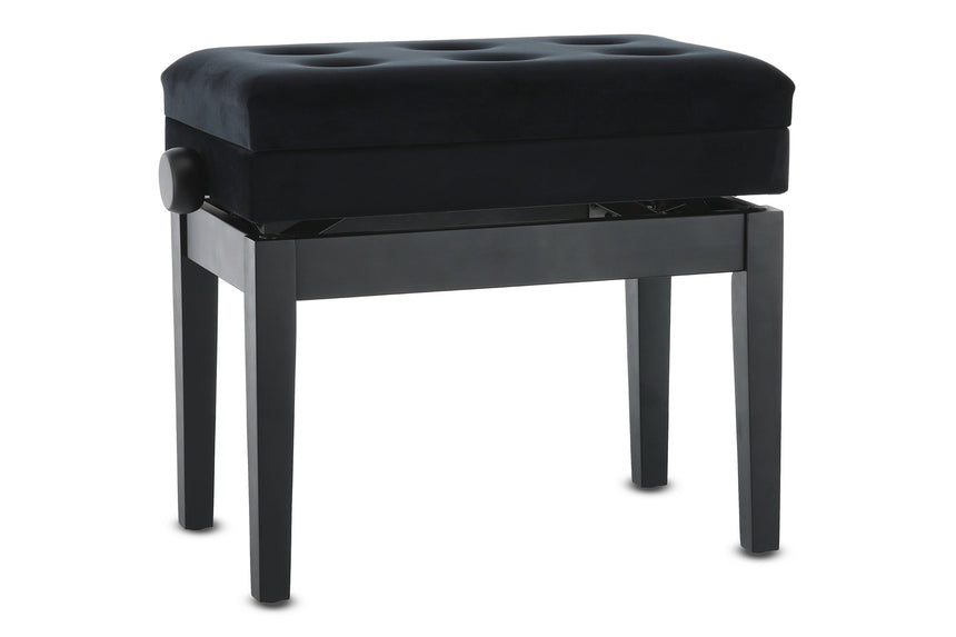 Banquette de piano GEWA 130.500, noir mat – vue oblique de gauche