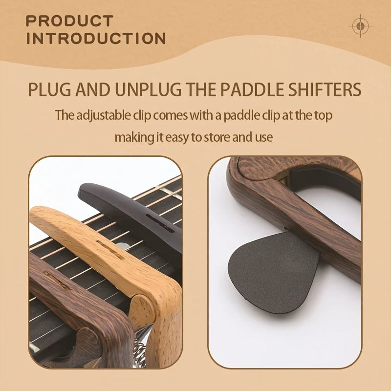 Basic 2-in-1 Premium Gitarren-Kapodaster aus Zinklegierung mit Plektrumhalter & Brückenpin-Zieher - Musik-Ebert Gmbh