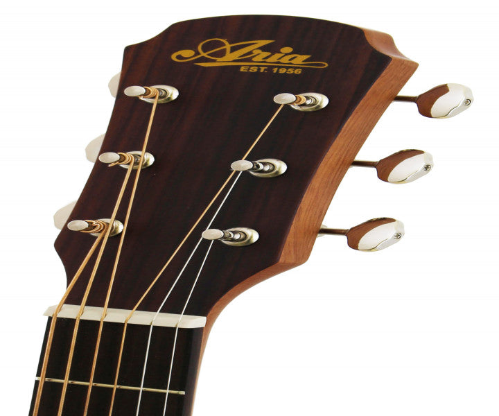 ARIA 101 MTTS Akustikgitarre Tobacco Set inkl. Tasche, Gurt, Kapodaster und Tuner