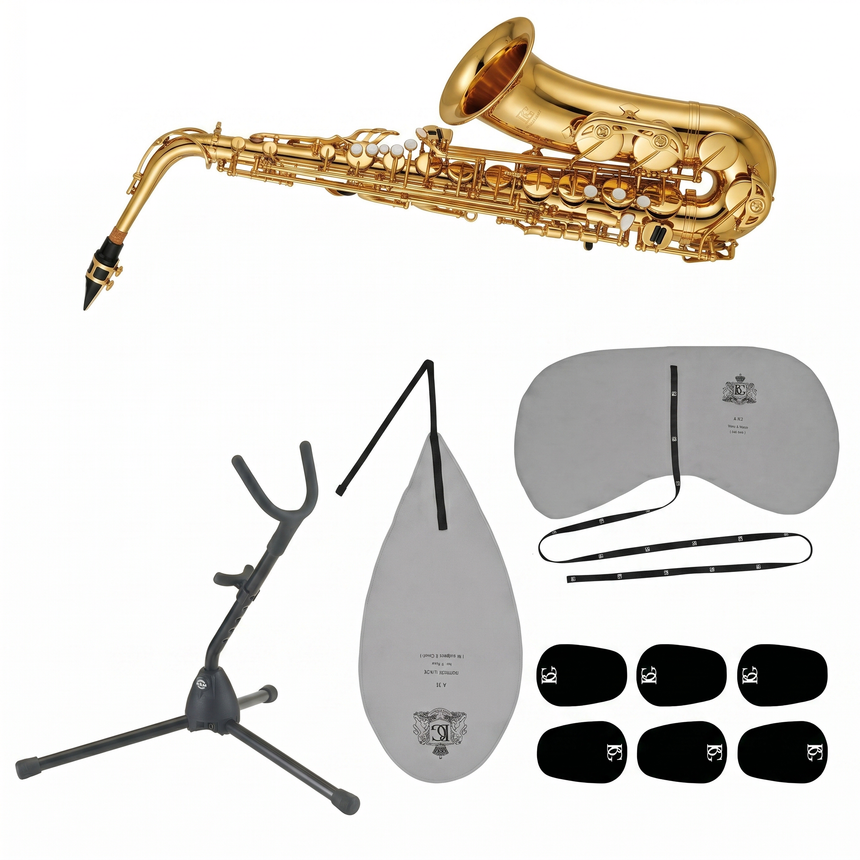 Yamaha YTS-280 Tenorsaxophon-Bundle mit Ständer, Pflegeset & Bissplatten Set-Bild