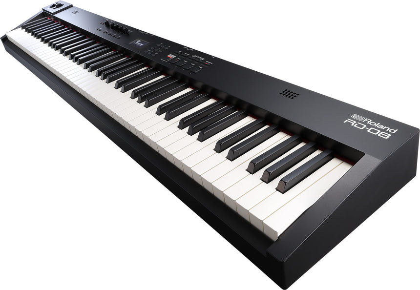 Roland RD-08 Stage-Piano in Schwarz – Schrägansicht