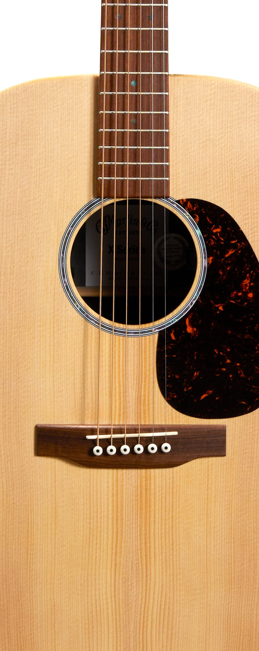 Guitare acoustique Martin D-X2E Brazilian Rosewood – détail de la caisse