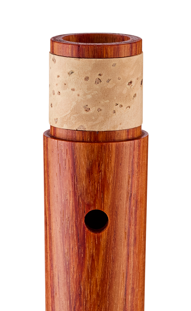 Moeck Rottenburgh 4208 Sopranblockflöte aus Rosenholz – Detail des Zapfens und Korks