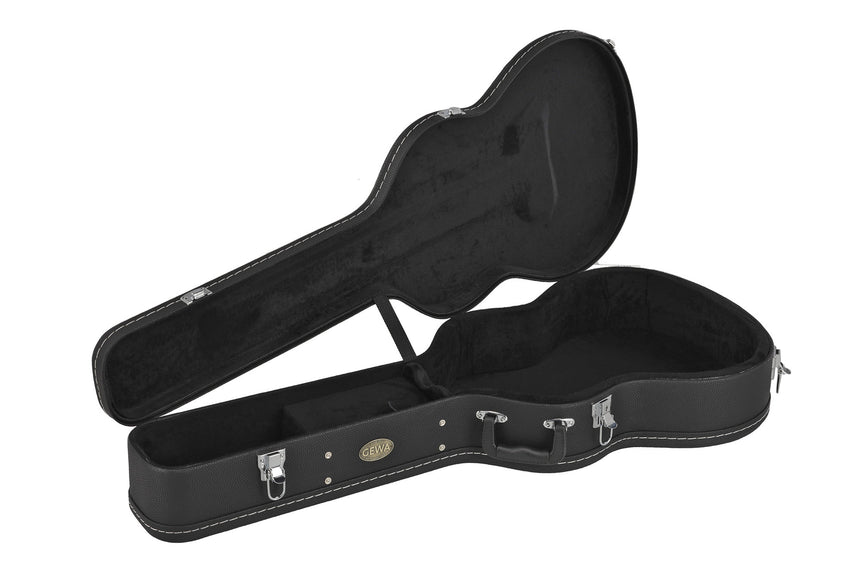 GEWA Flat Top Economy 523.100 classical guitar case in black – open angled view
