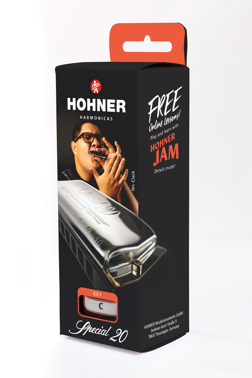 Manufacturer packaging for the HOHNER Special 20 in C major