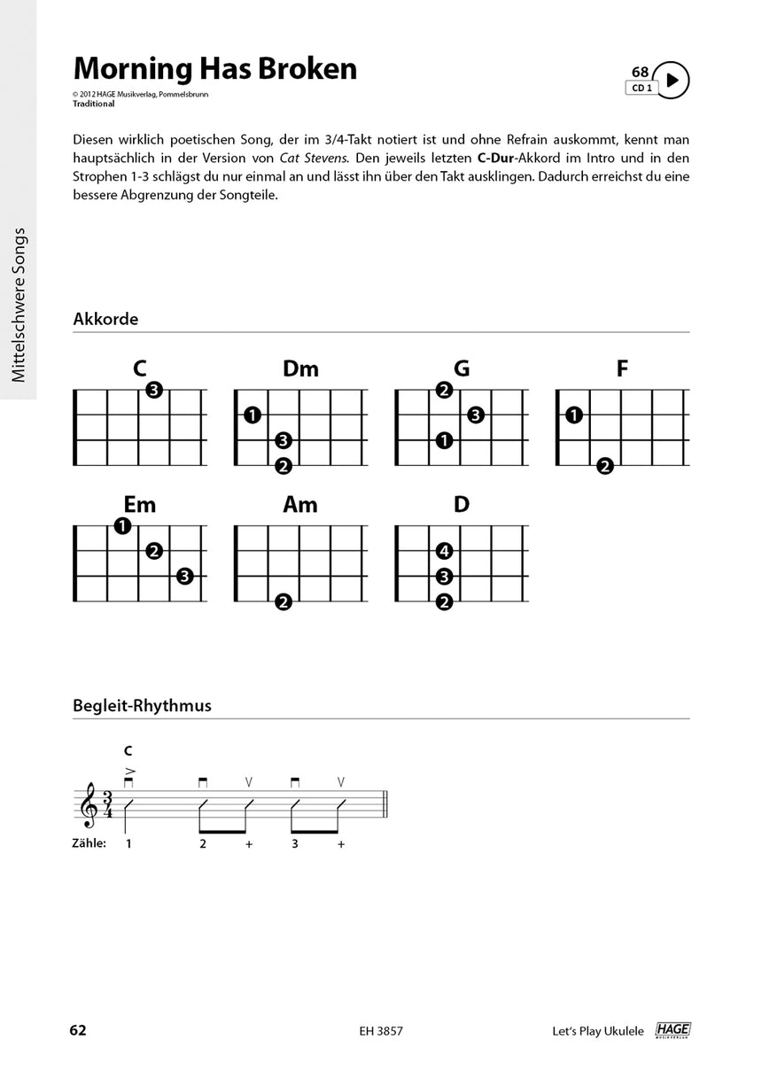 Let's Play Ukulele – Exemple musical Morning Has Broken, page 1