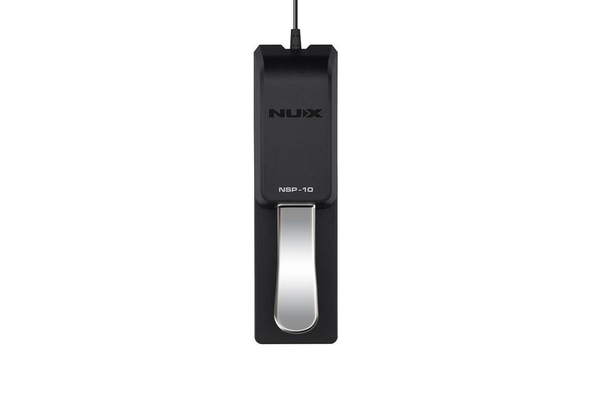 Pédale de sustain NUX NSP-10 noire et argentée – vue de dessus