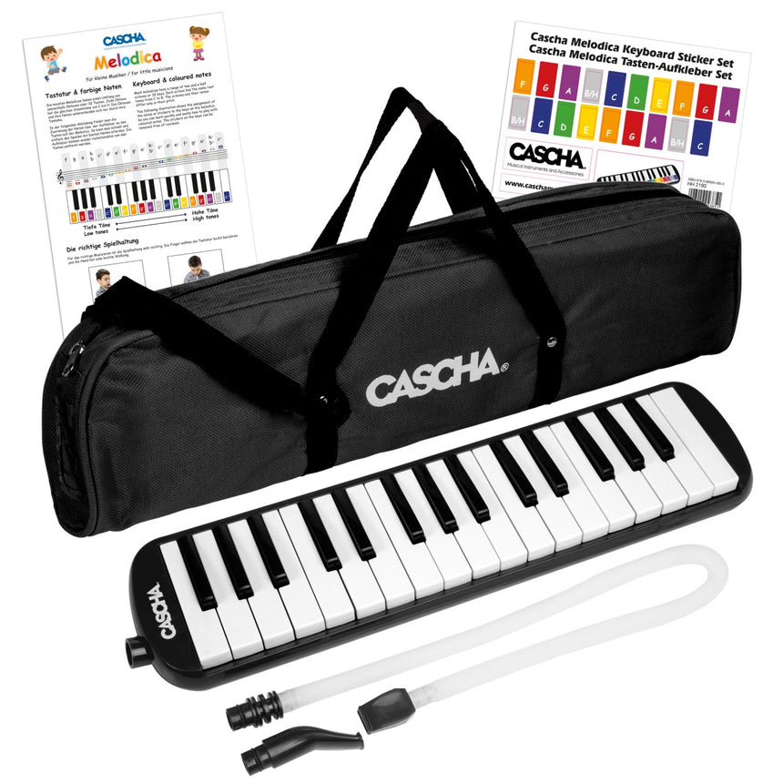 Cascha HH 2061 melodica in black – with bag, mouthpieces and learning aids