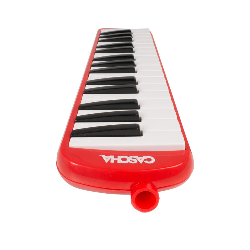 Cascha HH 2059 melodica in red – view along the keyboard toward the connection
