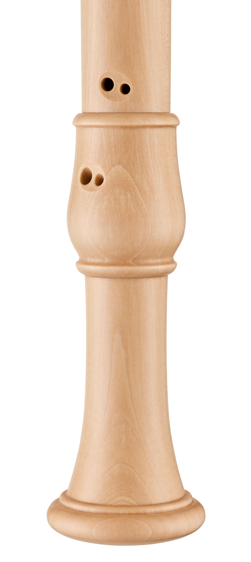 Moeck 2400 Flauto Rondo Tenor, Ahorn natur – Detail der Doppellöcher