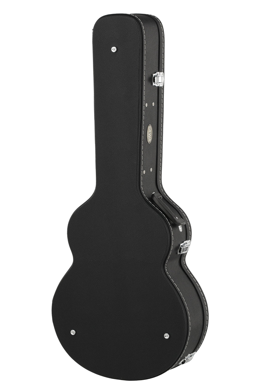GEWA Flat Top Economy Jumbo-Gitarrenkoffer 523.114, schwarz – Geschlossen, gegenüberliegende Hochkantansicht