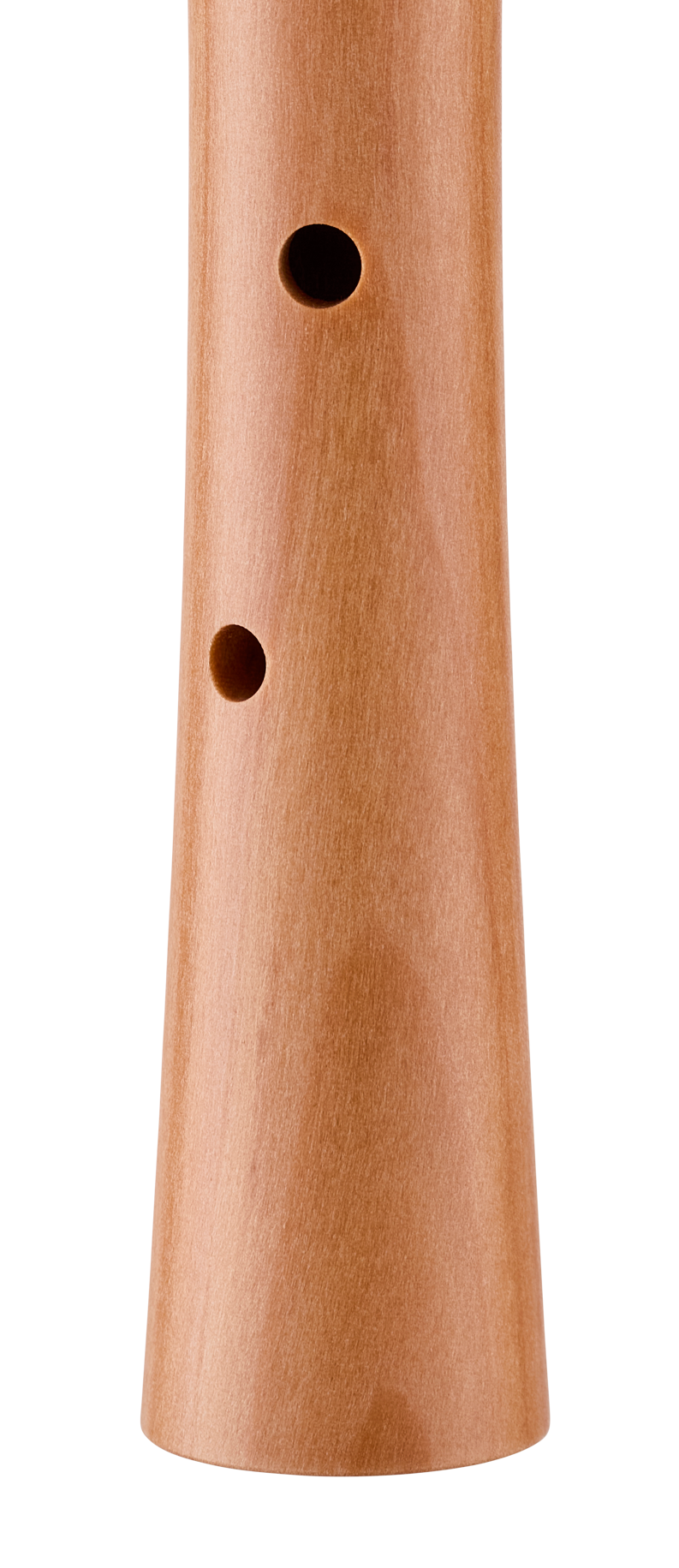 Flûte à bec soprano scolaire Moeck 1252 en poirier naturel – détail des trous inférieurs