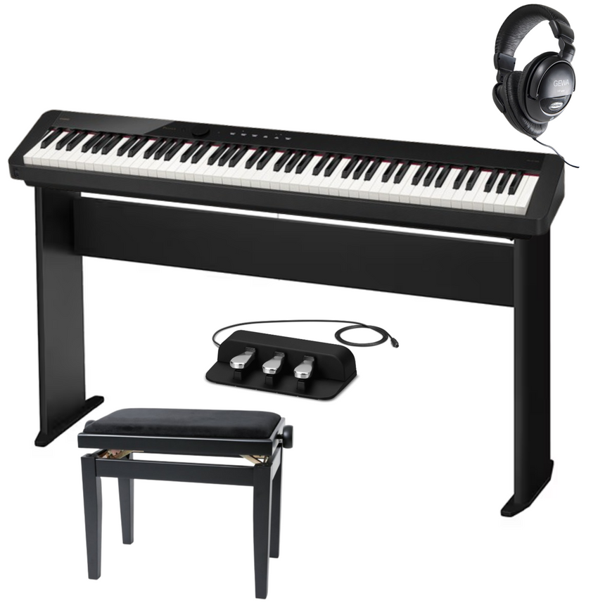 Casio PX-S1100 Schwarz Deluxe Bundle mit Ständer, Pedalen, Bank und Kopfhörer - Musik-Ebert Gmbh