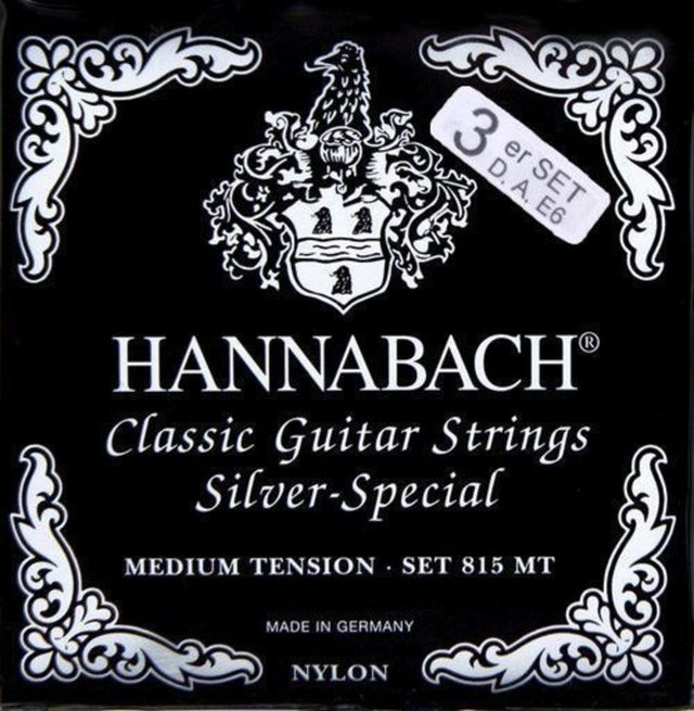 Hannabach Silver Special 3er Set D4 A5 E6 Classic Gitarre Nylon 815 - Musik-Ebert Gmbh