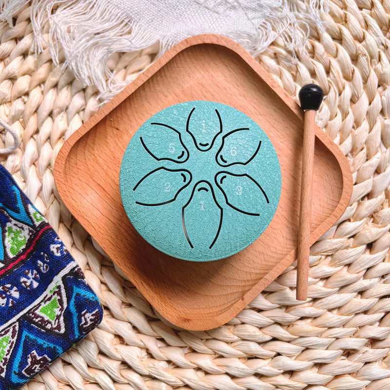 Basic Mini Steel Tongue Drum – 3″ drum with 6 tones for meditation &amp; sound journeys