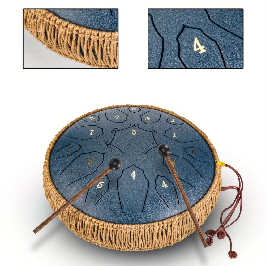 Basic Steel Tongue Drum – 12" Trommel mit 15 Tönen für Meditation & Klangtherapie