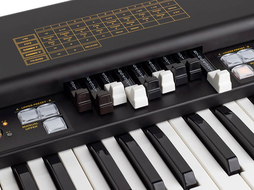 Crumar Mojo 61 MK2  -61 Tasten Waterfall-Tastatur, virtuelle Tonewheel-Orgeln mit VB3-II, 9 Zugriegel - Musik-Ebert Gmbh