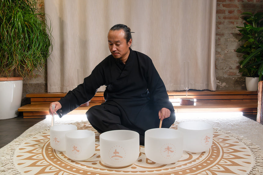 MEINL Sonic Energy 5-teiliges TCM Crystal Singing Bowl Elemente Set TCMCSBSET5 - Musik-Ebert Gmbh