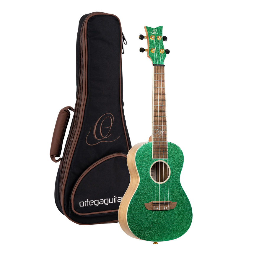 ORTEGA Element Series Konzert Ukulele 4 String - Metallic Green + Bag - Musik-Ebert Gmbh