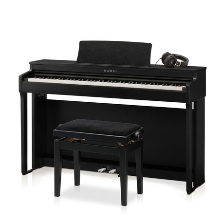 Kawai CN 201 Schwarz Matt Bundle mit Bank und Kopfhörer – bundle-hero