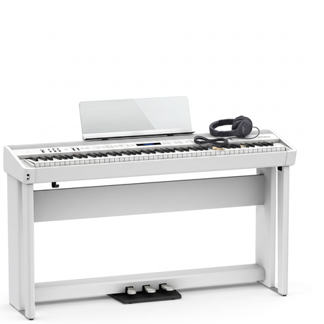Roland Stagepiano FP-90X Weiß Bundle mit Ständer und Pedalleiste, Kopfhörer – bundle-hero