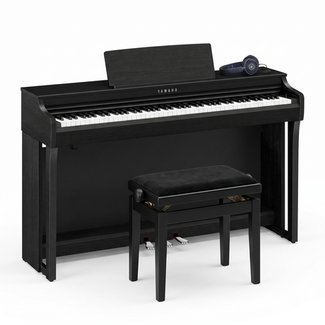 Yamaha CLP 825 Schwarz Matt Bundle mit Bank und Kopfhörer – bundle-hero