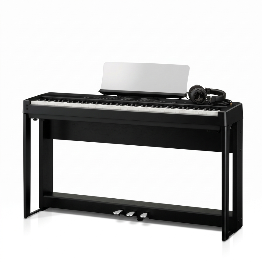 Kawai ES-920 Schwarz Bundle mit Ständer, Pedalen und Kopfhörer – bundle-hero