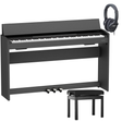 Roland F-107 Schwarz Matt Bundle mit Bank und Kopfhörer - Musik-Ebert Gmbh