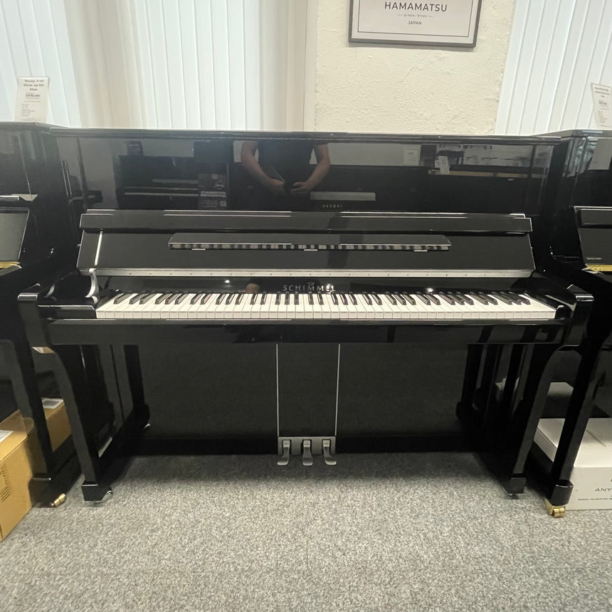W.Schimmel Klavier 120 Classic Occasion schwarz poliert Silver Line Bj. 2004 Bestzustand mit Renner Mechanik (gebraucht) - Musik-Ebert Gmbh