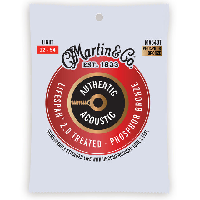 Martin MA540T Authentic Acoustic Lifespan 2.0 Phosphor Bronze Light 12-54