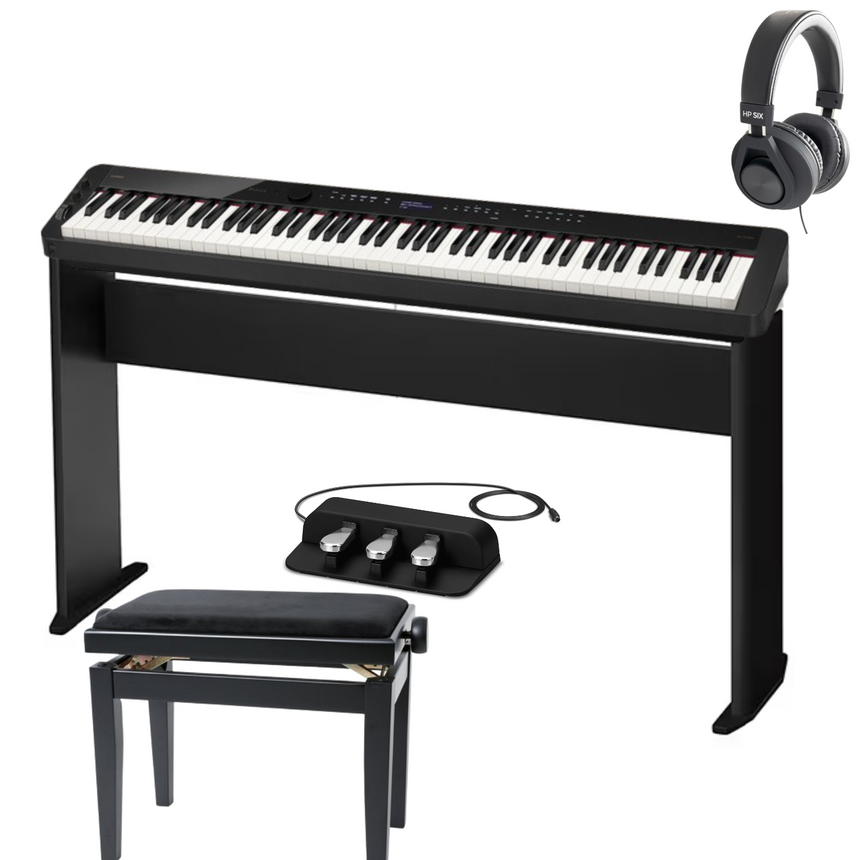 Casio PX-S3100 Schwarz Deluxe Bundle mit Ständer, Pedalen, Bank und Kopfhörer - Musik-Ebert Gmbh