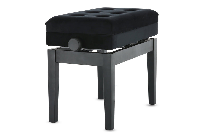 Banquette de piano GEWA 130.500, noir mat – vue oblique arrière