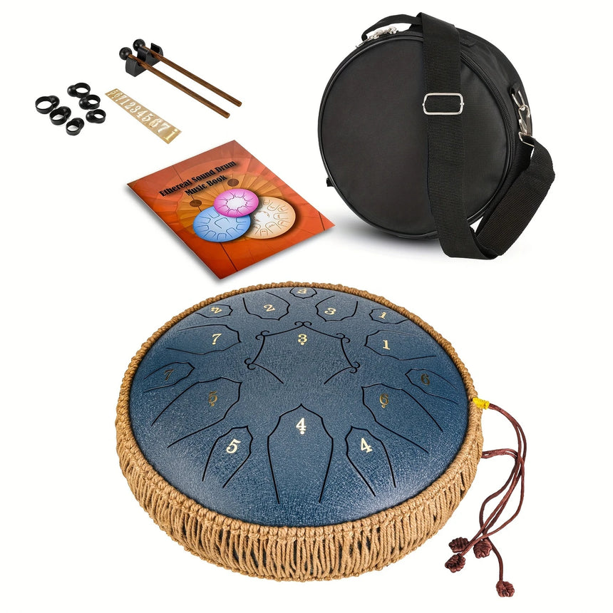 Basic Steel Tongue Drum – 12" Trommel mit 15 Tönen für Meditation & Klangtherapie