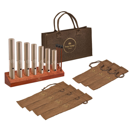 MEINL Sonic Energy Wah-Wah Tube Chakra Set, 432 Hz, Champagnergold - 7 teilig - Musik-Ebert Gmbh