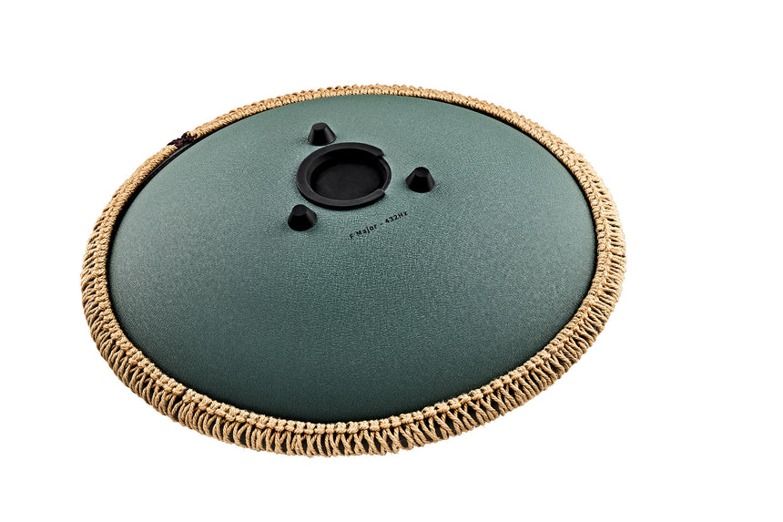 MEINL Sonic Energy 16" Octave Steel Tongue Drum, F Dur, 9 Töne, 432 Hz, Dunkelgrün, Graviertes florales Design OSTD3DGE