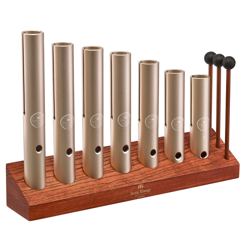 MEINL Sonic Energy Wah-Wah Tube Chakra Set, 432 Hz, Champagnergold - 7 teilig - Musik-Ebert Gmbh