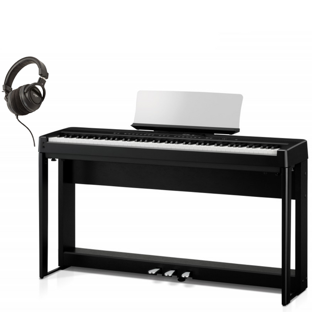 Kawai ES-520 Schwarz Bundle mit Ständer, Pedalen und Kopfhörer - Musik-Ebert Gmbh