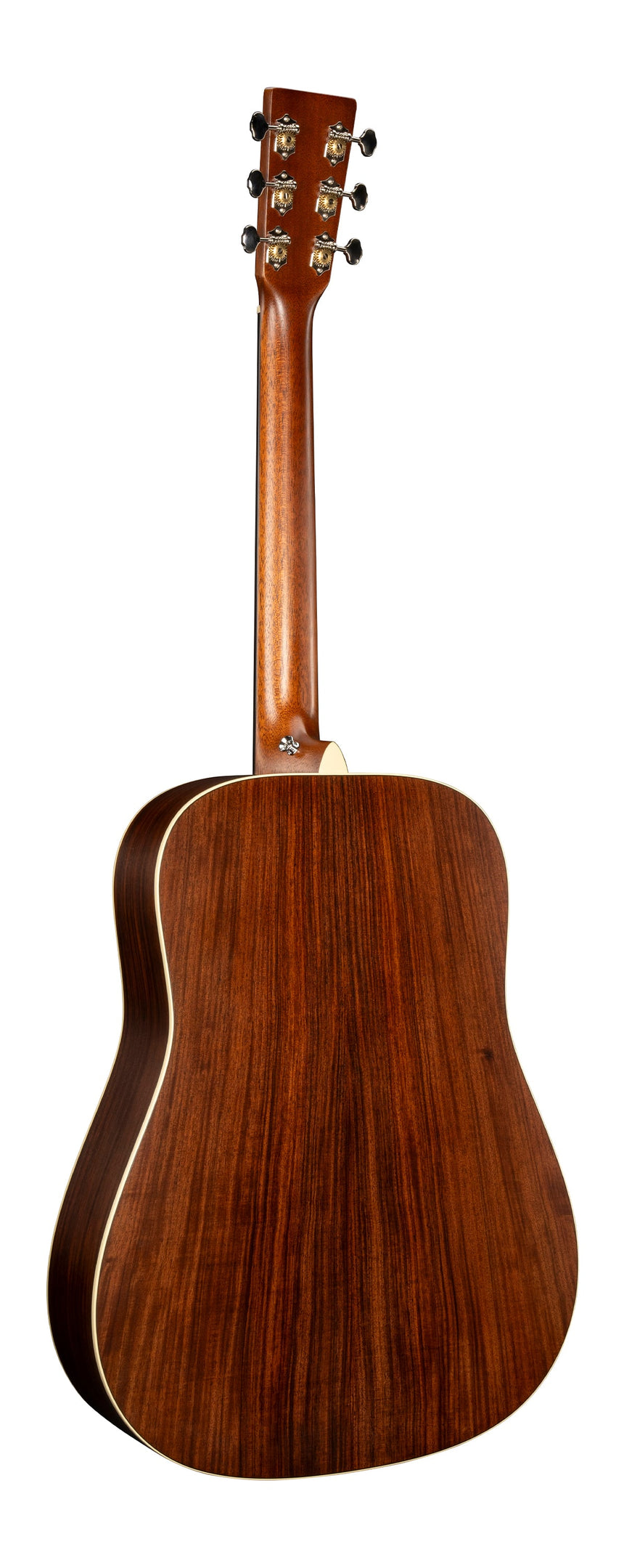 Martin D-16E-01 acoustic guitar with natural satin finish and rosewood – rear view showing the rosewood back.