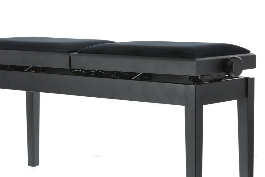 GEWA Pianobank Deluxe Double, noir mat – détail de l’assise et du mécanisme