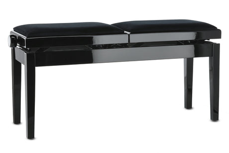 GEWA Pianobank Deluxe Double, noir poli – vue de face