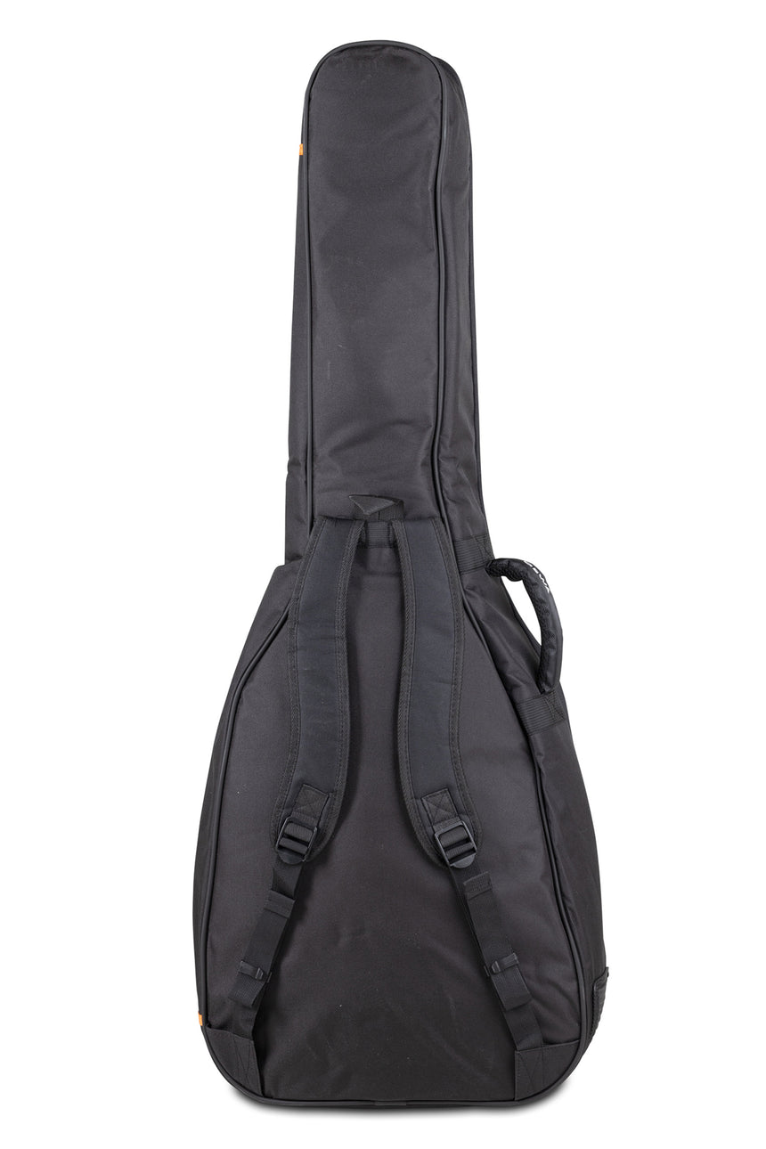 Housse GEWA Premium 20 pour guitare acoustique, noire – vue arrière avec bretelles